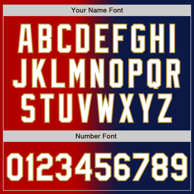 Custom Navy White Red-Old Gold Authentic Gradient Fashion Baseball Jersey