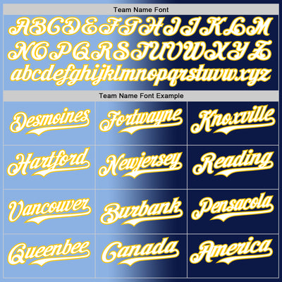 Custom Navy White Light Blue-Yellow Authentic Gradient Fashion Baseball Jersey
