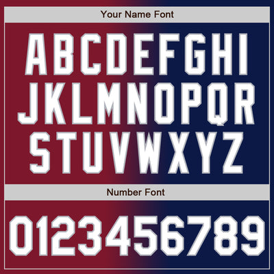 Custom Navy White Crimson-Gray Authentic Gradient Fashion Baseball Jersey