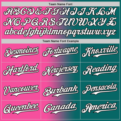 Custom Teal White Pink-Black Authentic Gradient Fashion Baseball Jersey
