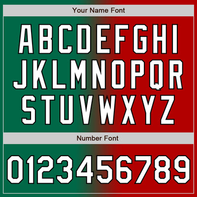 Custom Red White Kelly Green-Black Authentic Gradient Fashion Baseball Jersey