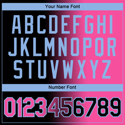 Custom Black Pink-Light Blue Gradient Fashion Performance T-Shirt