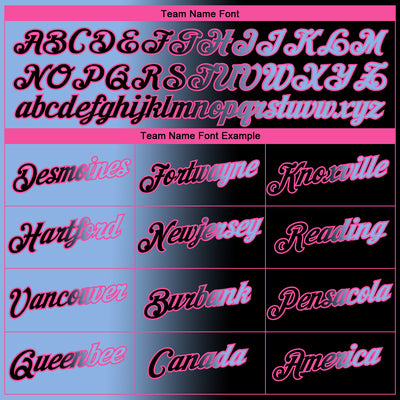 Custom Black Light Blue-Pink Gradient Fashion Performance T-Shirt