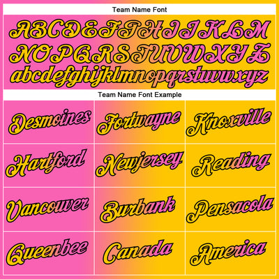 Custom Yellow Pink-Black Gradient Fashion Performance T-Shirt