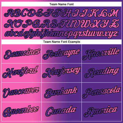 Custom Purple Pink-Black Gradient Fashion Performance T-Shirt