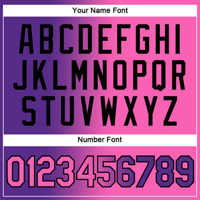 Custom Purple Pink-Black Gradient Fashion Performance T-Shirt