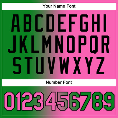 Custom Grass Green Pink-Black Gradient Fashion Performance T-Shirt