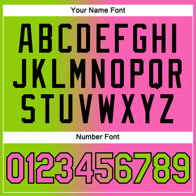 Custom Neon Green Pink-Black Gradient Fashion Performance T-Shirt