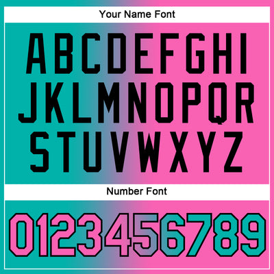 Custom Aqua Pink-Black Gradient Fashion Performance T-Shirt