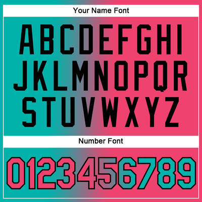 Custom Aqua Neon Pink-Black Gradient Fashion Performance T-Shirt