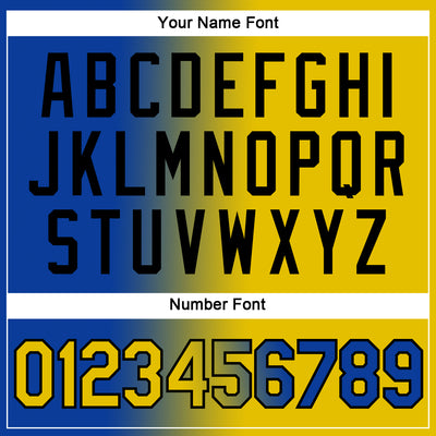 Custom Royal Yellow-Black Gradient Fashion Performance T-Shirt