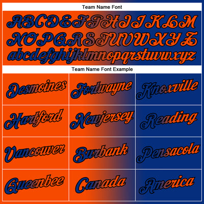 Custom Royal Orange-Black Gradient Fashion Performance T-Shirt