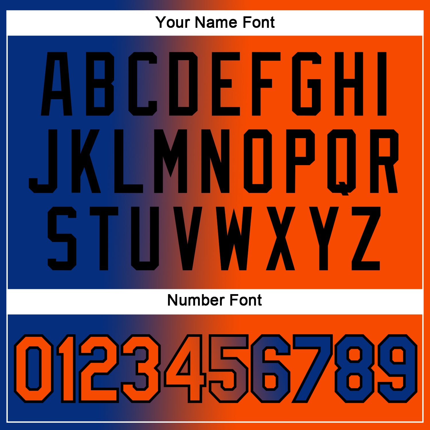 Custom Royal Orange-Black Gradient Fashion Performance T-Shirt