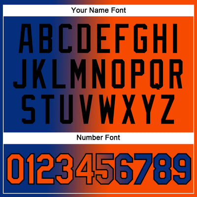 Custom Royal Orange-Black Gradient Fashion Performance T-Shirt