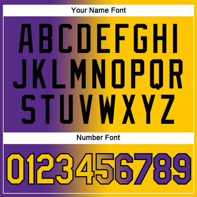 Custom Purple Yellow-Black Gradient Fashion Performance T-Shirt