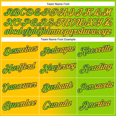 Custom Neon Green Yellow-Navy Gradient Fashion Performance T-Shirt