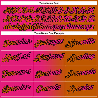 Custom Texas Orange Hot Pink-Black Gradient Fashion Performance T-Shirt