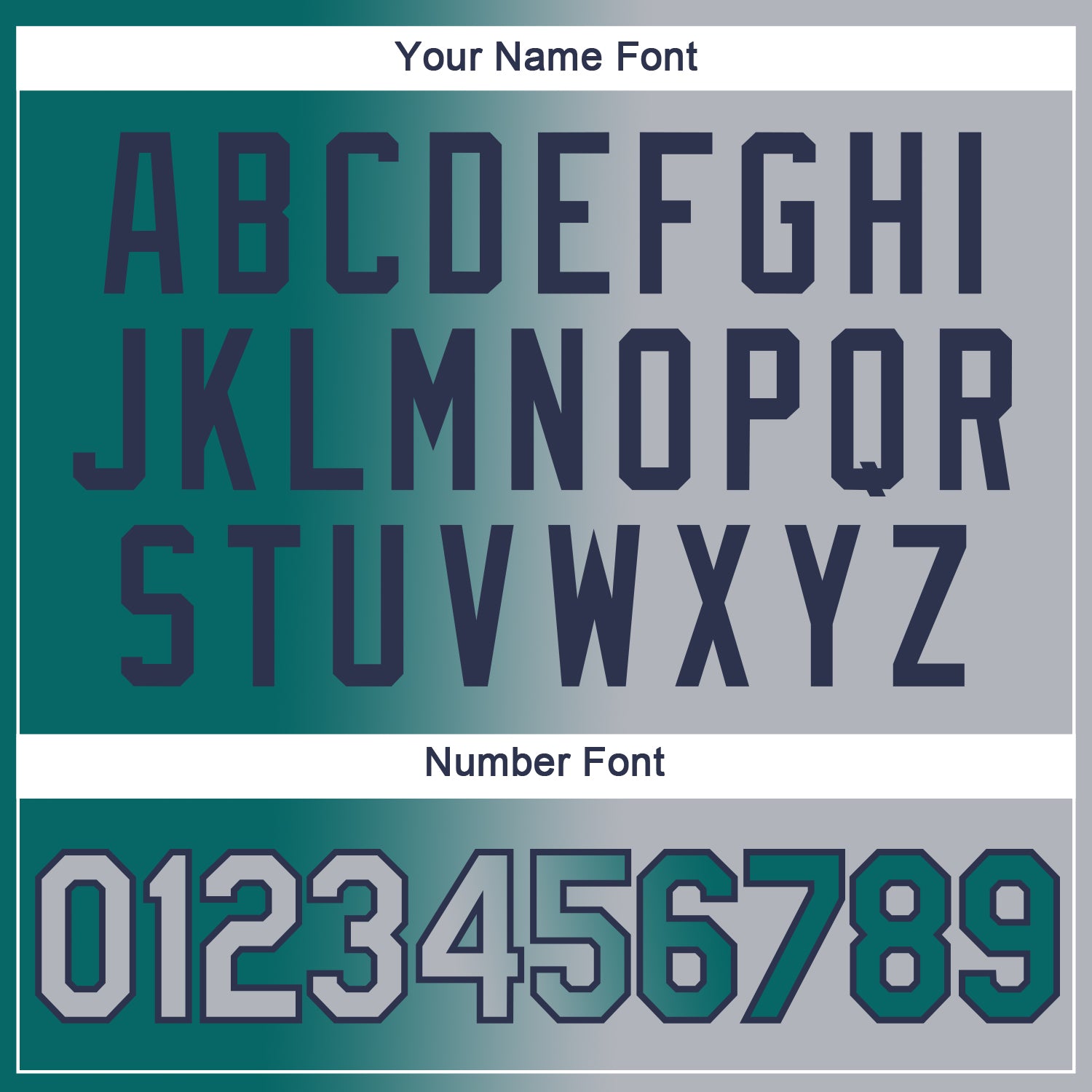 Custom Teal Gray-Navy Gradient Fashion Performance T-Shirt