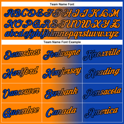 Custom Thunder Blue Bay Orange-Black Gradient Fashion Performance T-Shirt