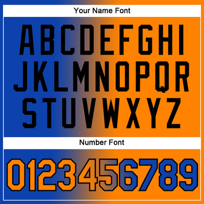 Custom Thunder Blue Bay Orange-Black Gradient Fashion Performance T-Shirt