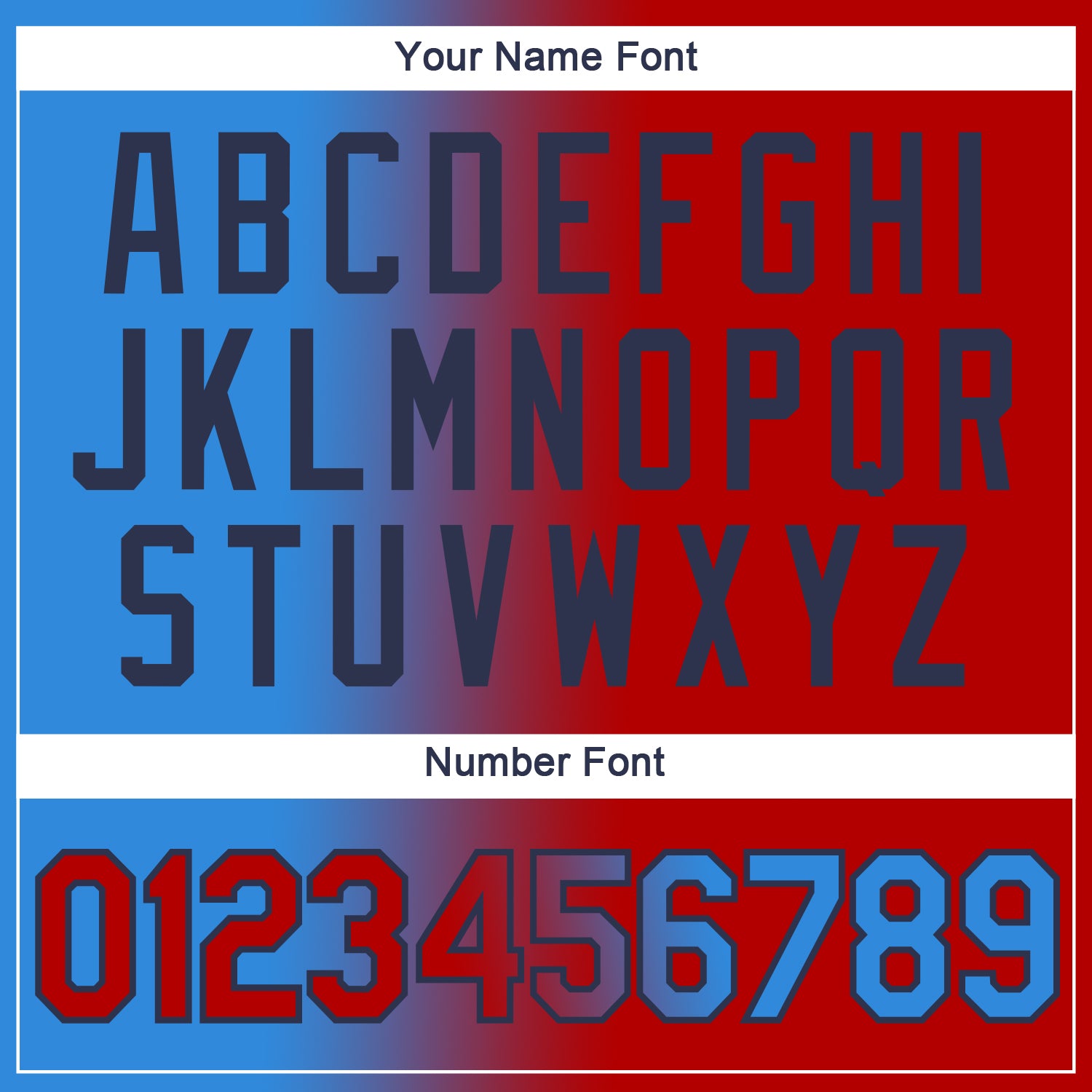 Custom Powder Blue Red-Navy Gradient Fashion Performance T-Shirt