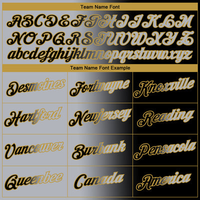 Custom Black Gray-Old Gold Gradient Fashion Performance T-Shirt