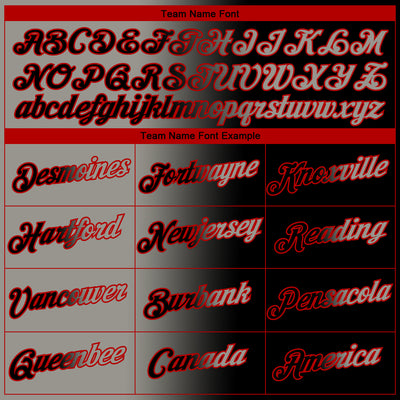 Custom Black Gray-Red Gradient Fashion Performance T-Shirt