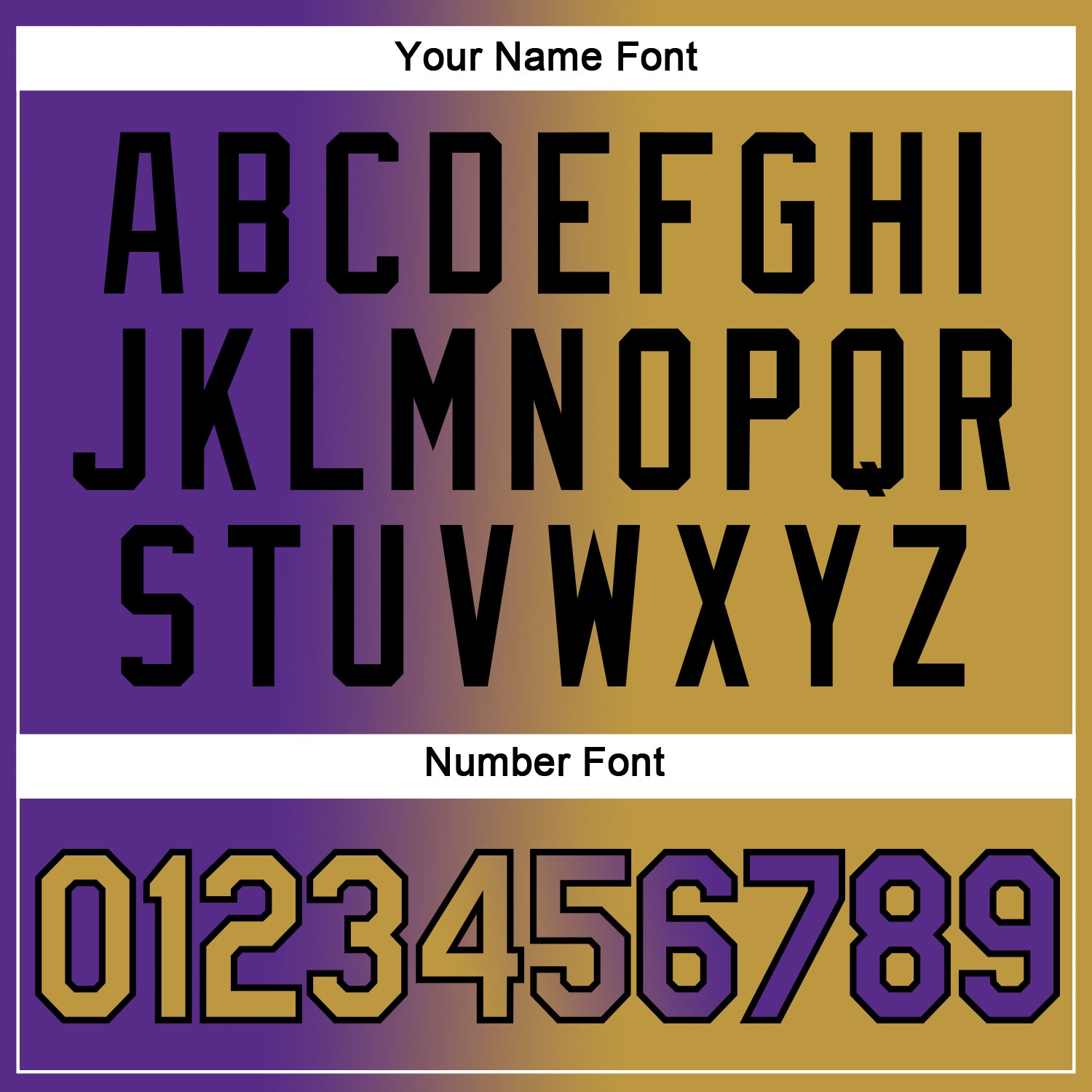 Custom Purple Old Gold-Black Gradient Fashion Performance T-Shirt