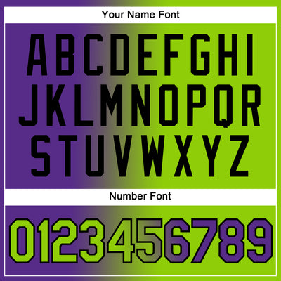 Custom Purple Neon Green-Black Gradient Fashion Performance T-Shirt