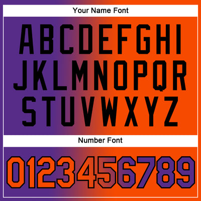 Custom Purple Orange-Black Gradient Fashion Performance T-Shirt