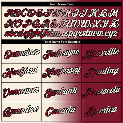 Custom Maroon Cream-Black Gradient Fashion Performance T-Shirt