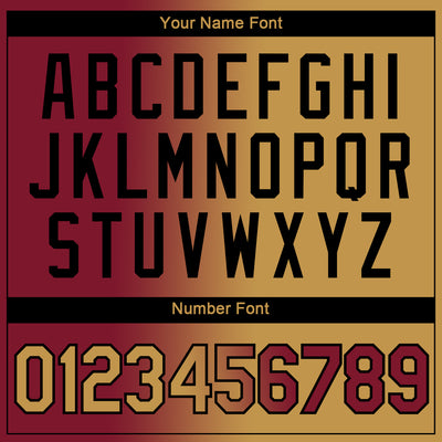 Custom Maroon Old Gold-Black Gradient Fashion Performance T-Shirt