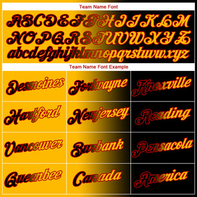 Custom Black Gold-Red Gradient Fashion Performance T-Shirt