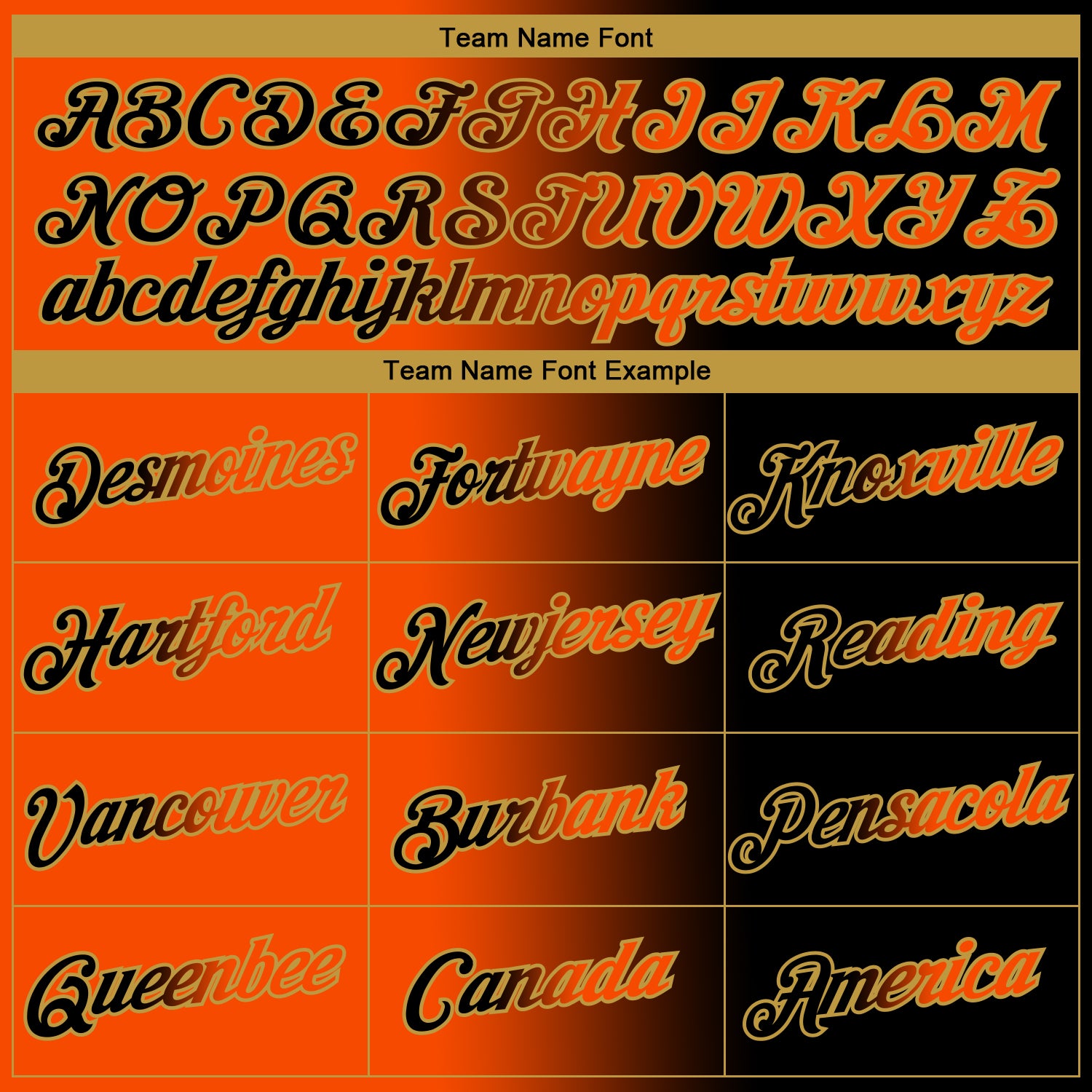 Custom Black Orange-Old Gold Gradient Fashion Performance T-Shirt