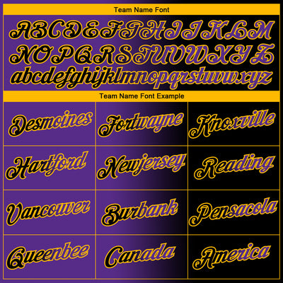 Custom Black Purple-Gold Gradient Fashion Performance T-Shirt