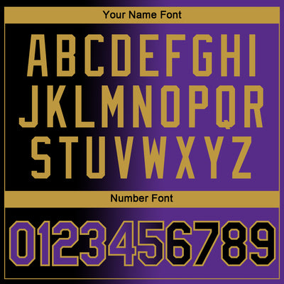 Custom Black Purple-Old Gold Gradient Fashion Performance T-Shirt