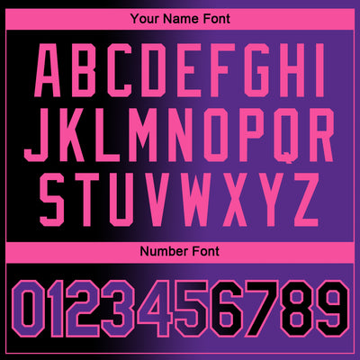 Custom Black Purple-Pink Gradient Fashion Performance T-Shirt