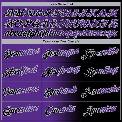 Custom Black Purple-Gray Gradient Fashion Performance T-Shirt