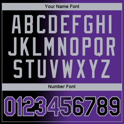 Custom Black Purple-Gray Gradient Fashion Performance T-Shirt