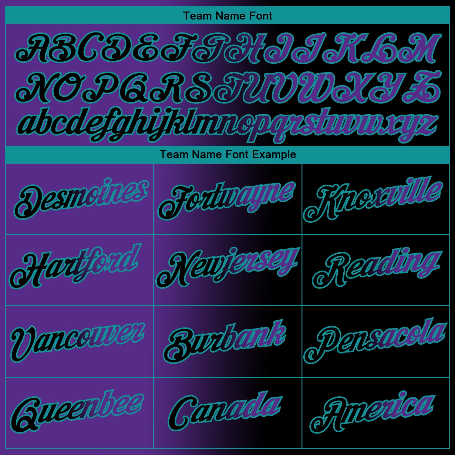 Custom Black Purple-Teal Gradient Fashion Performance T-Shirt