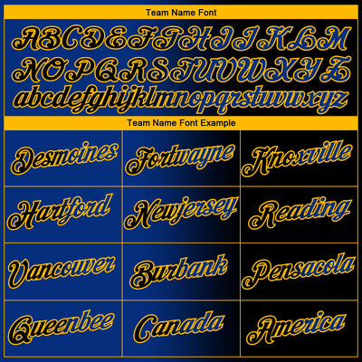 Custom Black Royal-Gold Gradient Fashion Performance T-Shirt