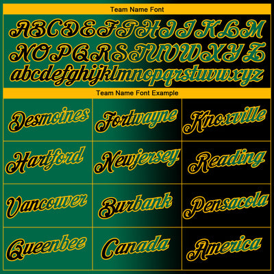 Custom Black Kelly Green-Gold Gradient Fashion Performance T-Shirt