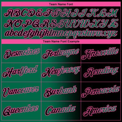 Custom Black Kelly Green-Pink Gradient Fashion Performance T-Shirt