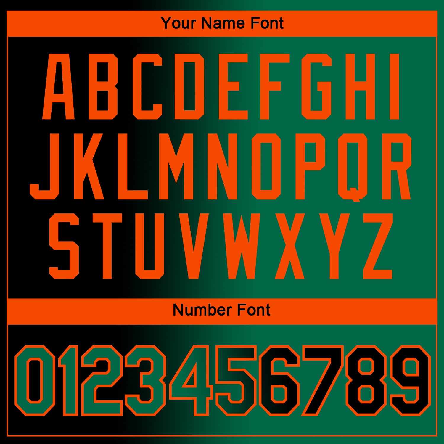 Custom Black Kelly Green-Orange Gradient Fashion Performance T-Shirt