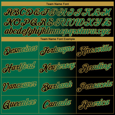 Custom Black Kelly Green-Old Gold Gradient Fashion Performance T-Shirt