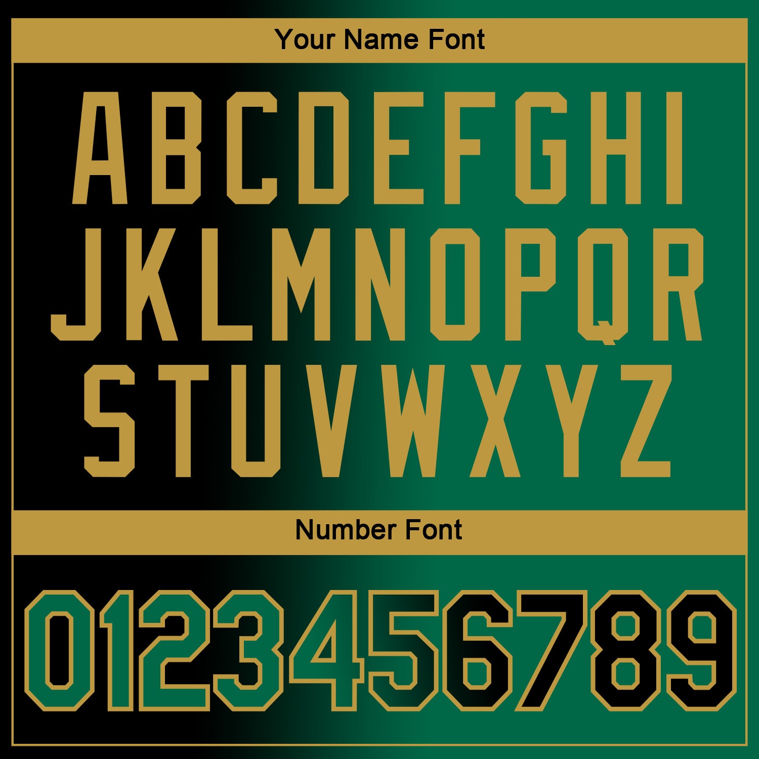 Custom Black Kelly Green-Old Gold Gradient Fashion Performance T-Shirt