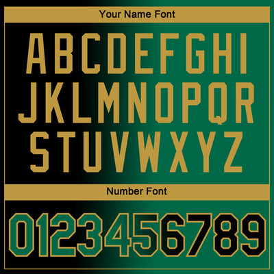 Custom Black Kelly Green-Old Gold Gradient Fashion Performance T-Shirt