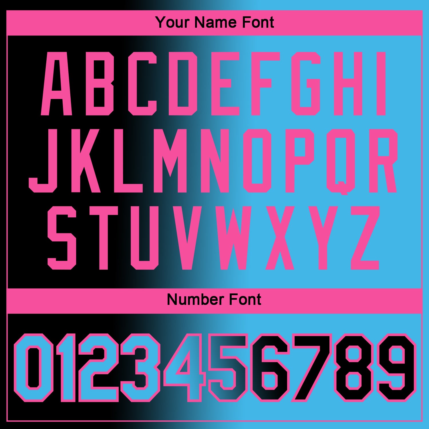 Custom Black Sky Blue-Pink Gradient Fashion Performance T-Shirt