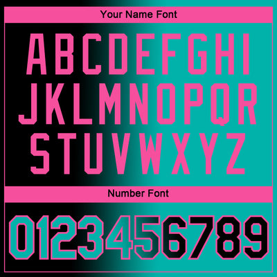 Custom Black Aqua-Pink Gradient Fashion Performance T-Shirt