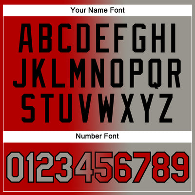 Custom Red Gray-Black Gradient Fashion Performance T-Shirt